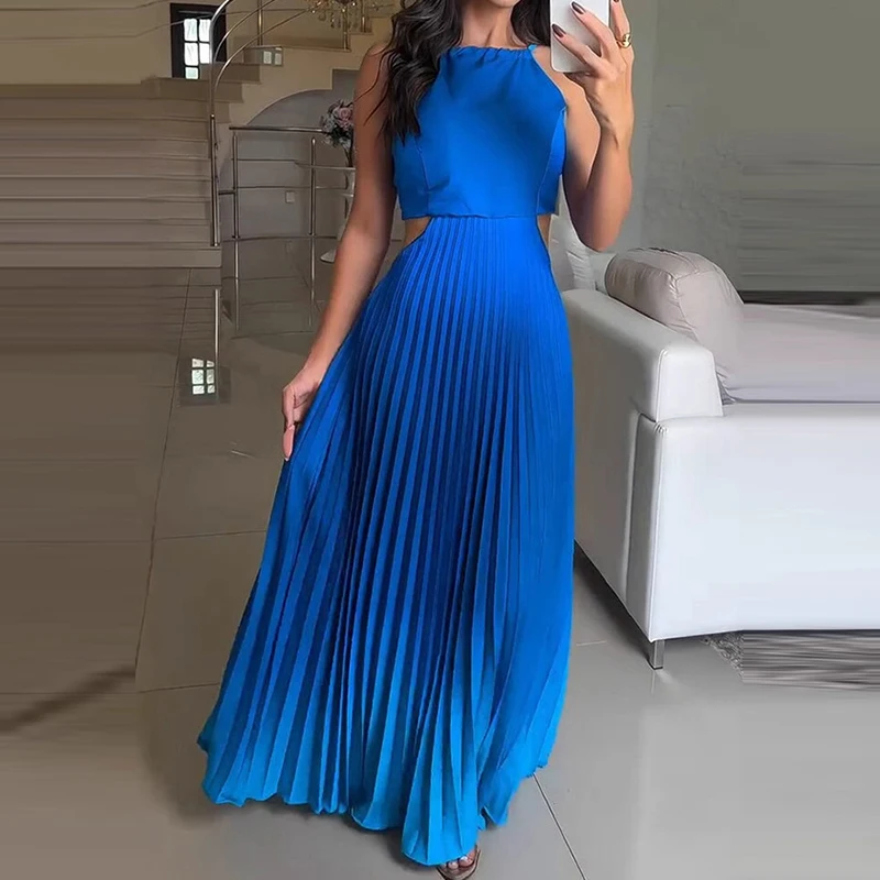 Fashion Hollow Out Gradient Print Female Dress Sexy Halter Tie-up Backless Party Dress Summer Women Bohemia Beach Long Dress
Fashion Hollow Out Gradient Print Female Dress Sexy Halter Tie-up Backless Party Dress Summer Women Bohemia Beach Long Dress