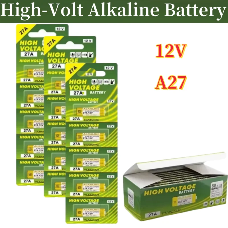 60pcs12V A27 27A G27A MN27 MS27 GP27A L828 V27GA ALK27A A27BP K27A VR27 R27A Alkaline Dry Battery for Alarm Doorbell Car Remote
60pcs12V A27 27A G27A MN27 MS27 GP27A L828 V27GA ALK27A A27BP K27A VR27 R27A Alkaline Dry Battery for Alarm Doorbell Car Remote
