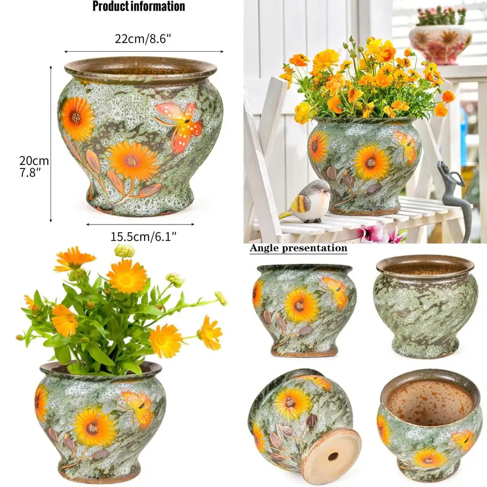 9 Inch Handcrafted Ceramic Succulent Pots - Large Indoor Outdoor Decorative Vases for Flower Arrangements and Home Decor
9 Inch Handcrafted Ceramic Succulent Pots - Large Indoor Outdoor Decorative Vases for Flower Arrangements and Home Decor