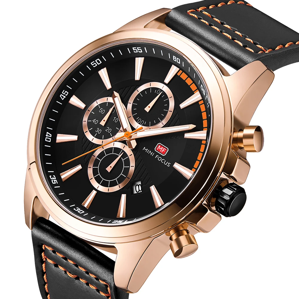 Mini Focus MF0129G Men Sports Watch Genuine Leather Strap Waterproof Luminous Chronograph Calendar Quartz Watches
Mini Focus MF0129G Men Sports Watch Genuine Leather Strap Waterproof Luminous Chronograph Calendar Quartz Watches