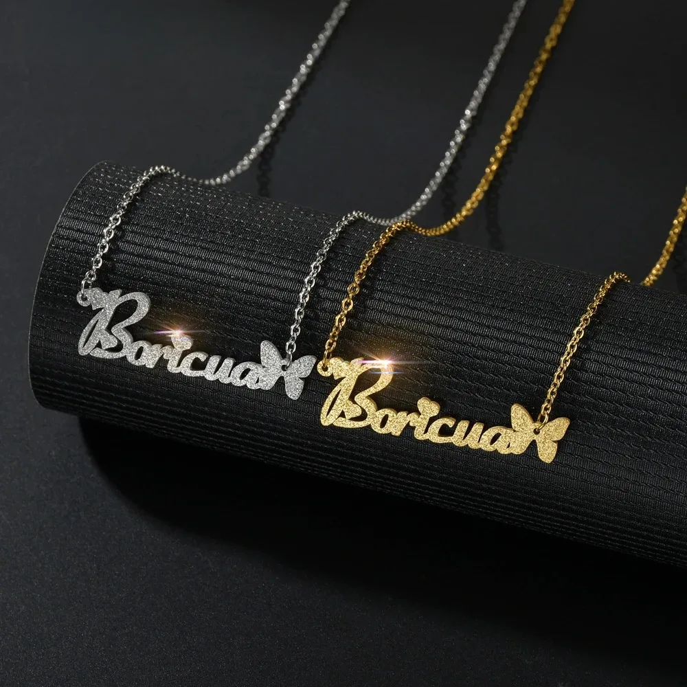 Atozti Customized Stainless Steel Frosted Name Necklace Butterfly Personalized Letter Choker Pendant Nameplate Gift Dropshipping
Atozti Customized Stainless Steel Frosted Name Necklace Butterfly Personalized Letter Choker Pendant Nameplate Gift Dropshipping