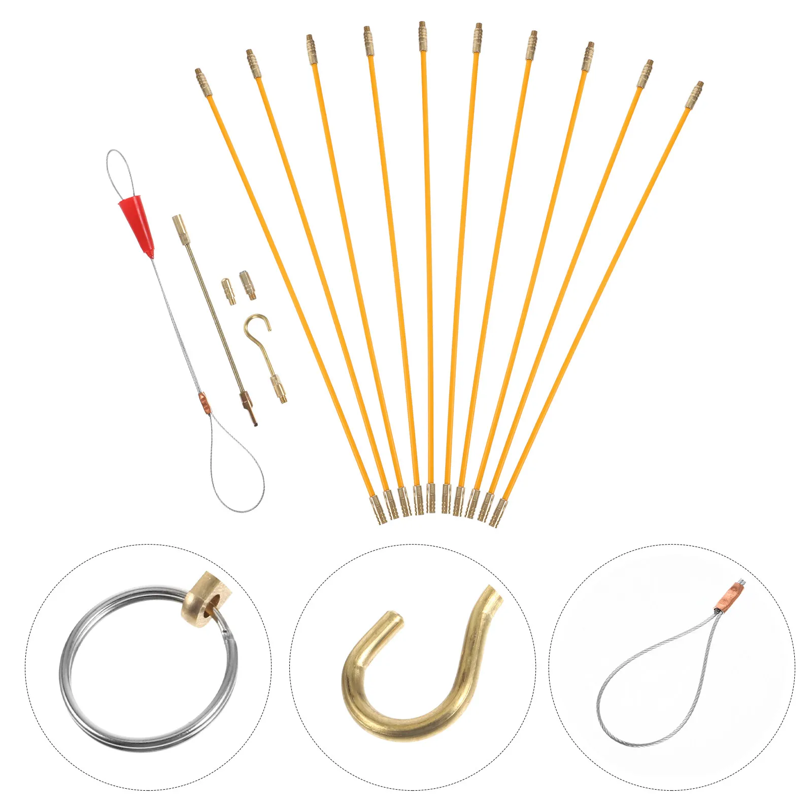 10pcs 33cm Fiberglass Wire Running Kit Fiberglass Wire Cable Push Puller Rods Fish Pulling Kit Electrical Wires With Hook Tool
10pcs 33cm Fiberglass Wire Running Kit Fiberglass Wire Cable Push Puller Rods Fish Pulling Kit Electrical Wires With Hook Tool