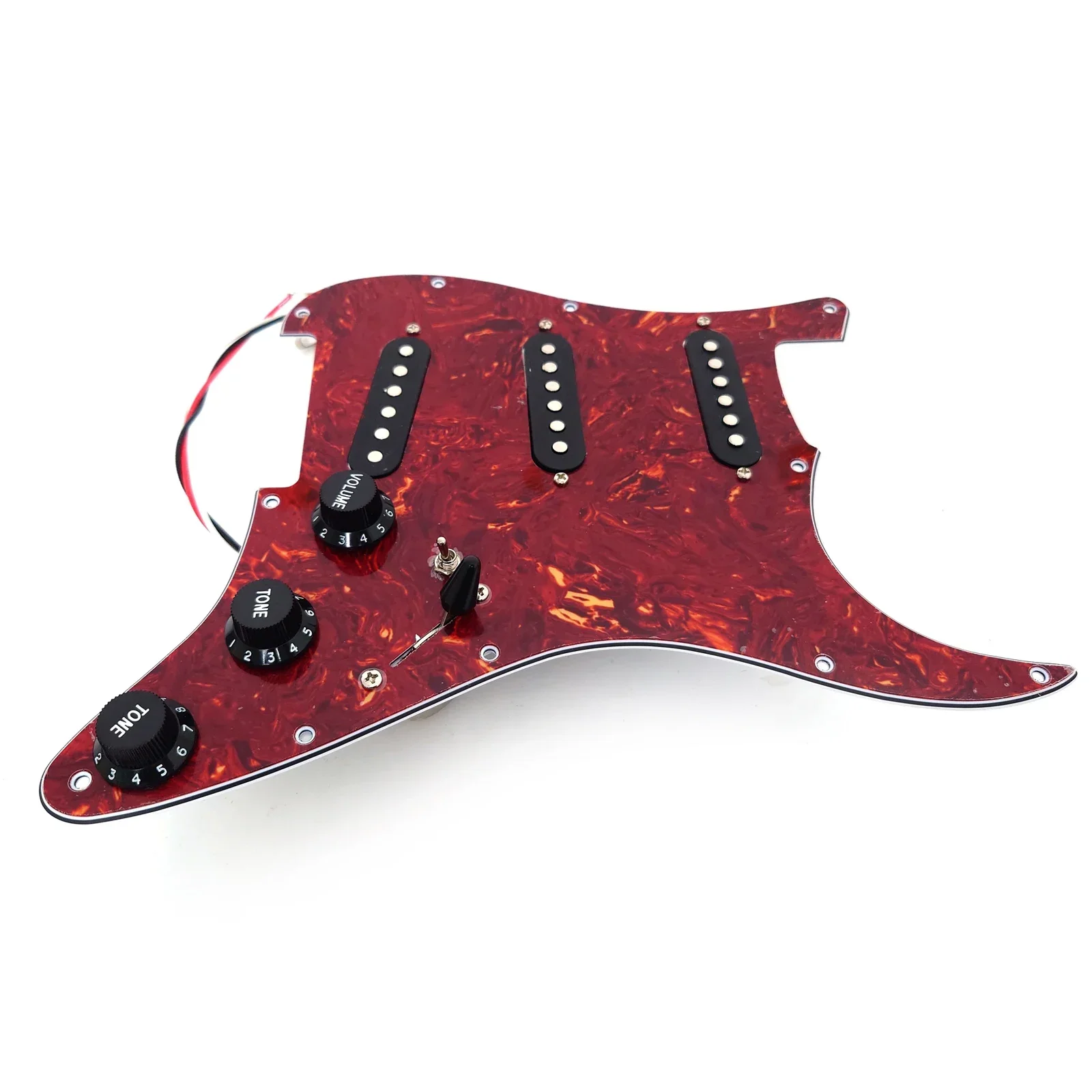 Guitar Prewired Loaded Pickguard SSS 11 Hole Single Coil Pickups Set for ST Electric Guitar Replacement Parts
Guitar Prewired Loaded Pickguard SSS 11 Hole Single Coil Pickups Set for ST Electric Guitar Replacement Parts