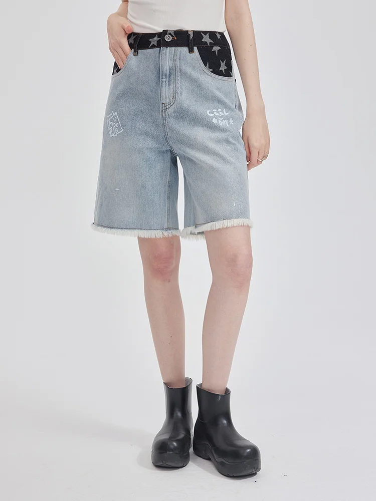 OoofYang High Waist Loose Fit Graffiti Short Jeans Women Summer Cotton Blend Tassel Detail Versatile Straight Leg Jeans
OoofYang High Waist Loose Fit Graffiti Short Jeans Women Summer Cotton Blend Tassel Detail Versatile Straight Leg Jeans