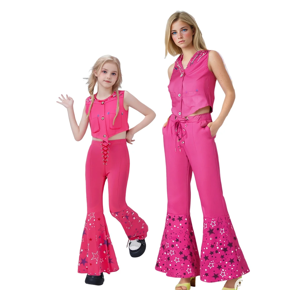 Family Matching Clothes Carnival Barbi Pink Top+Trousers Sets Mother Daughter Outfit Mommy New Year's for Adult Girls Disguise
Family Matching Clothes Carnival Barbi Pink Top+Trousers Sets Mother Daughter Outfit Mommy New Year's for Adult Girls Disguise