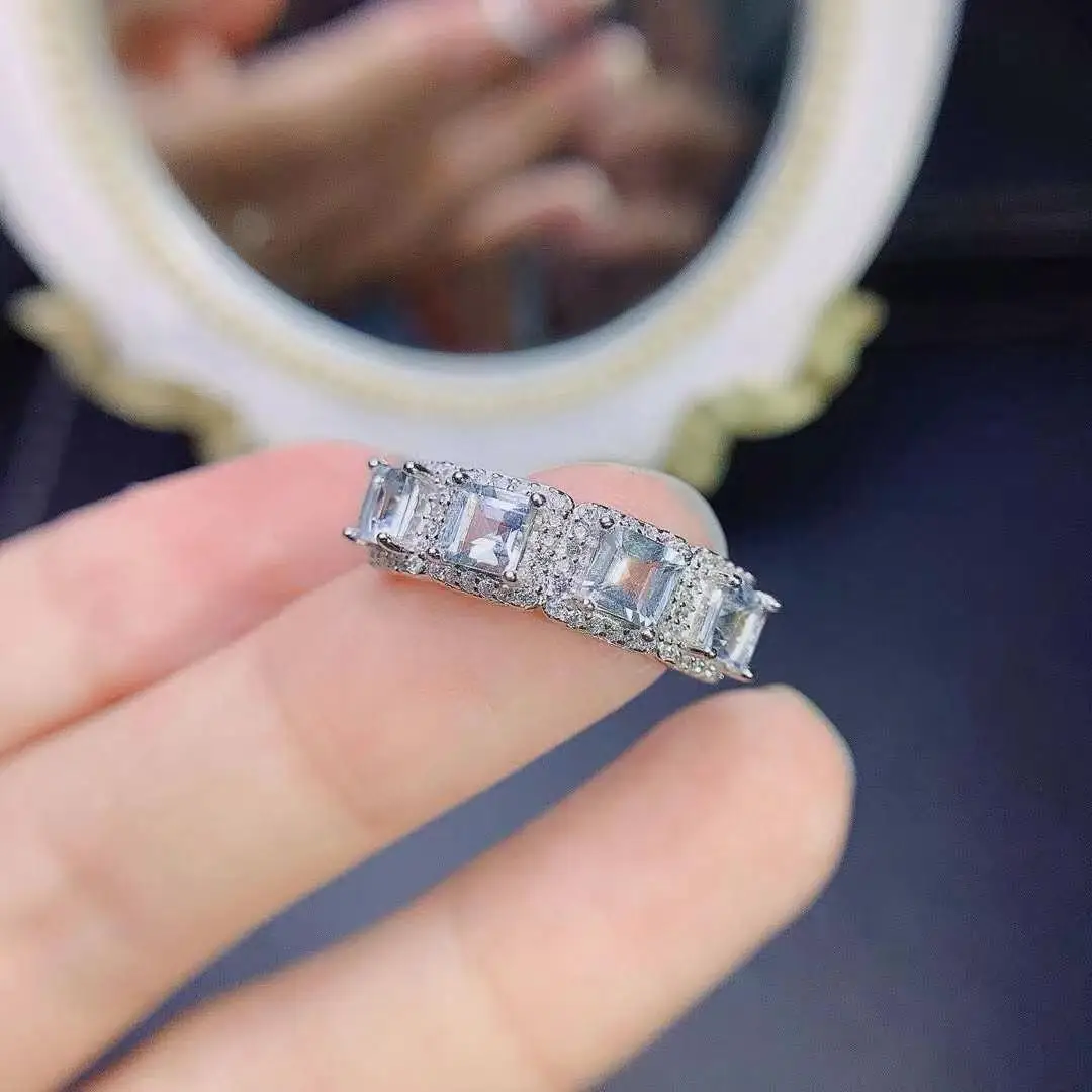 Top Sale 925 Sterling Silver Fashion Natural Aquamarine Ring For Women Wedding Ring
Top Sale 925 Sterling Silver Fashion Natural Aquamarine Ring For Women Wedding Ring