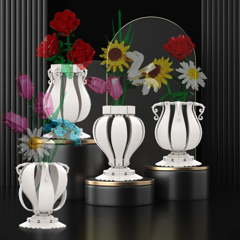 MOC DIY 4-in-1 white Flower Vase Building Blocks Creative Bouquet Vase Bricks Girl Toy Romantic Valentine’s Day Gift Decoration
MOC DIY 4-in-1 white Flower Vase Building Blocks Creative Bouquet Vase Bricks Girl Toy Romantic Valentine’s Day Gift Decoration