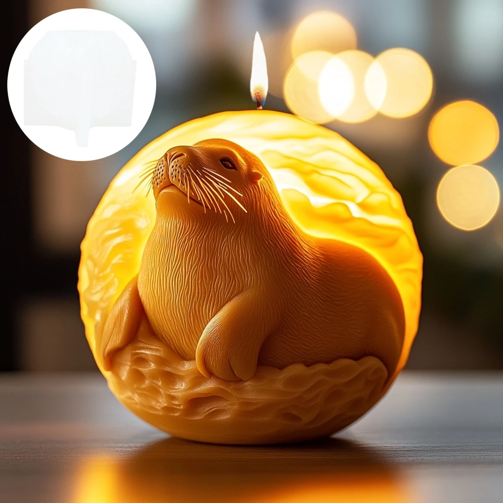 Cute Seal Spherical Scents Candle Silicone Mold Cute Seal Sea Lion Spherical Candle Silicone Mold Seal Relief Resin Plaster Mold
Cute Seal Spherical Scents Candle Silicone Mold Cute Seal Sea Lion Spherical Candle Silicone Mold Seal Relief Resin Plaster Mold