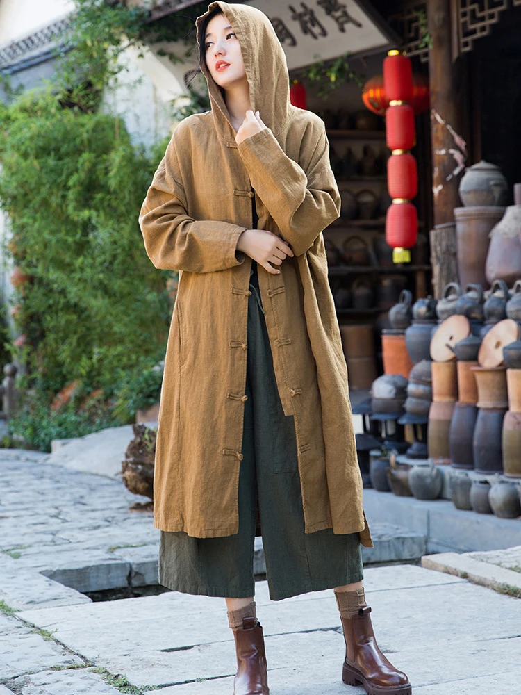 Women Cotton Linen Trench Coats New Arrival 2025 Spring Chinese Style Vintage Knot Button Loose Female Casual Long Coats M614
Women Cotton Linen Trench Coats New Arrival 2025 Spring Chinese Style Vintage Knot Button Loose Female Casual Long Coats M614