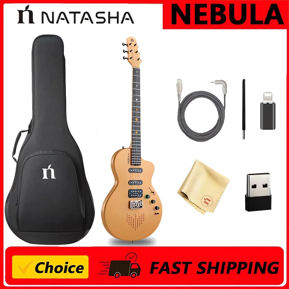 Электрогитара Natasha Nebula второго поколения из углеродного волокна с усилителем и эффектами, одинарными и двойными звукоснимателями
Электрогитара Natasha Nebula второго поколения из углеродного волокна с усилителем и эффектами, одинарными и двойными звукоснимателями