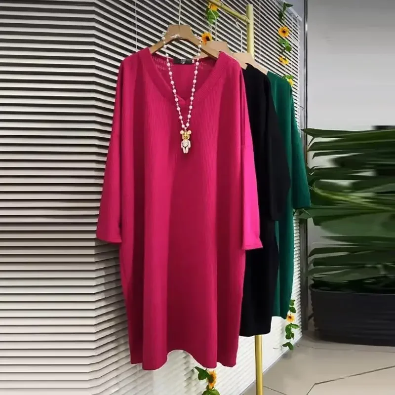 Spring Autumn New Solid Color Fashion Long Sleeve Midi Dress Women High Street Casual Loose All-match Elegant Ladies Dresses
Spring Autumn New Solid Color Fashion Long Sleeve Midi Dress Women High Street Casual Loose All-match Elegant Ladies Dresses