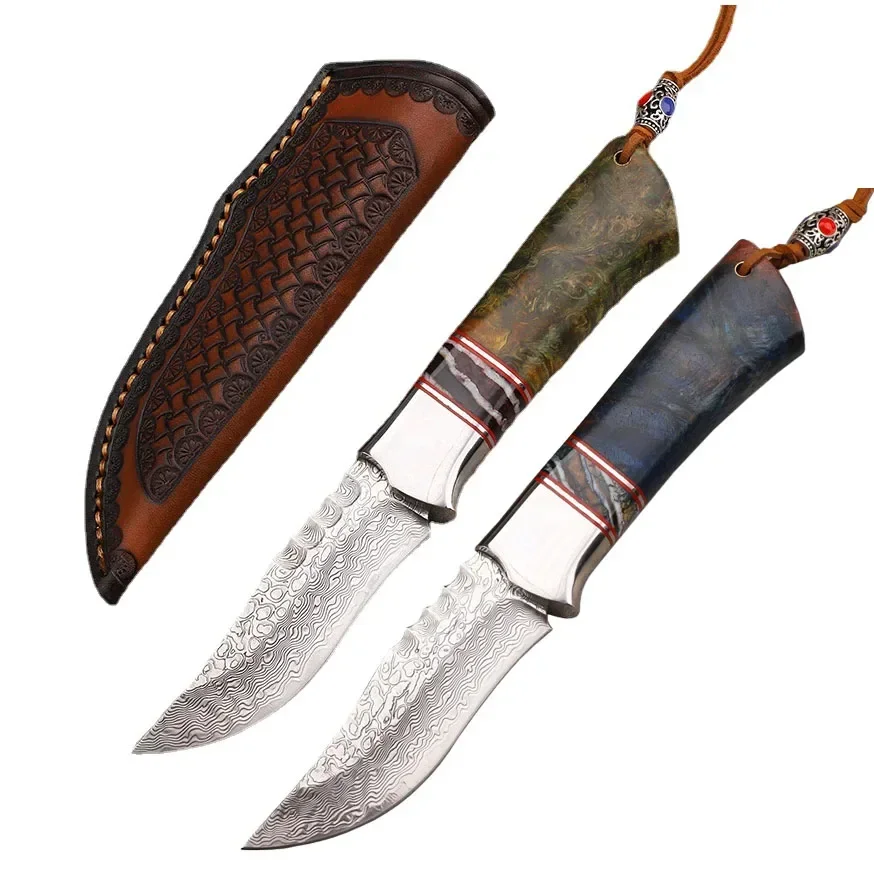VG10 Damascus Steel Fixed Blade Knife Wood + Mammoth Stone Handle Survival Camping Hunting Straight Tactical Knife For Men
VG10 Damascus Steel Fixed Blade Knife Wood + Mammoth Stone Handle Survival Camping Hunting Straight Tactical Knife For Men