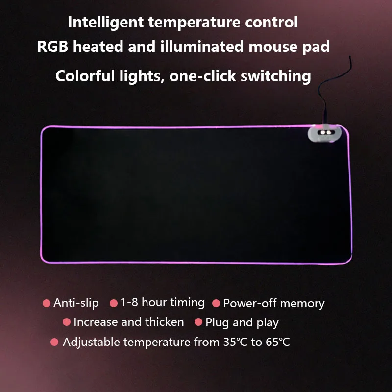 Electric Heating RGB Non-Slip Mouse Pad Gaming RGB Mouse Pad Smart Temperature Control Desktop Heating Pad Desk Carpet Mouse Mat
Electric Heating RGB Non-Slip Mouse Pad Gaming RGB Mouse Pad Smart Temperature Control Desktop Heating Pad Desk Carpet Mouse Mat