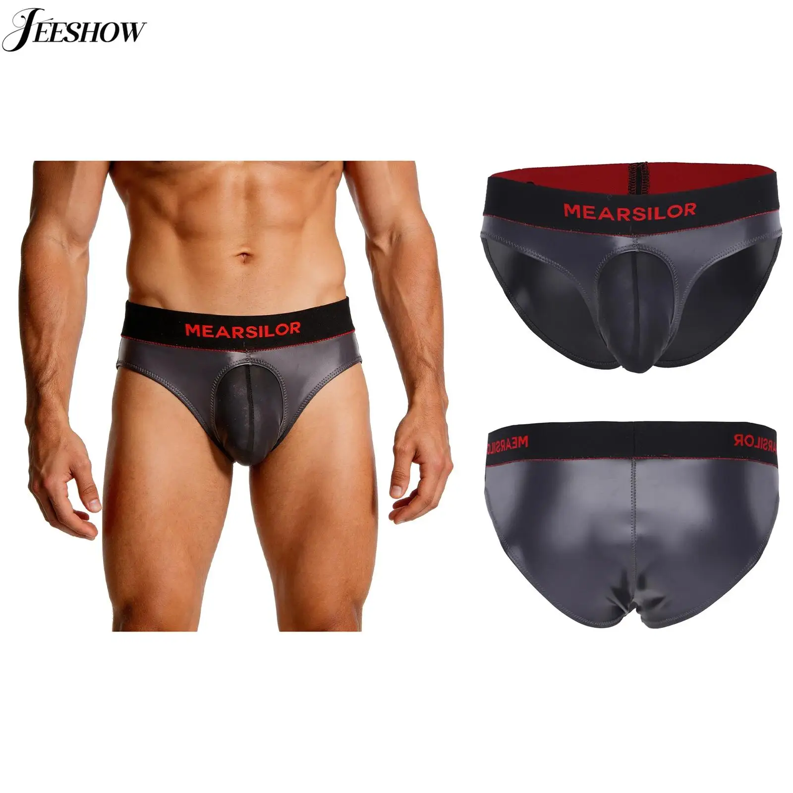 Mens Faux Leather Briefs Low Rise Bulge Pouch Patchwork Underwear Elastic Waistband Underpants Nightwear Party Clubwear
Mens Faux Leather Briefs Low Rise Bulge Pouch Patchwork Underwear Elastic Waistband Underpants Nightwear Party Clubwear