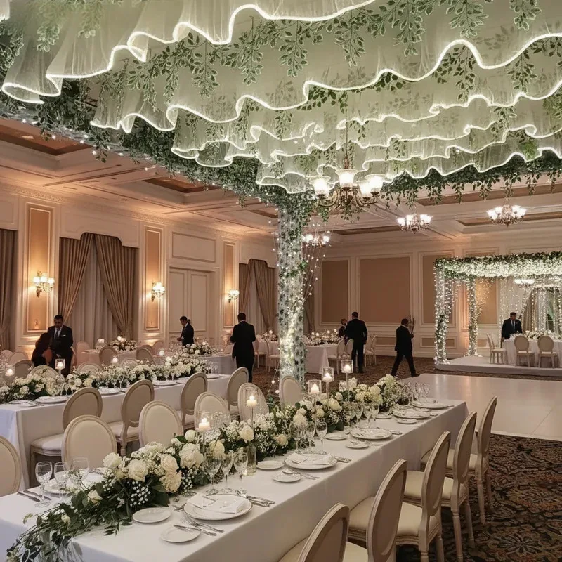 LED Wedding Ceiling Curtain, Romantic Sparkling Tulle Fabric with Lights for Party Birthday Christmas Decoration
LED Wedding Ceiling Curtain, Romantic Sparkling Tulle Fabric with Lights for Party Birthday Christmas Decoration