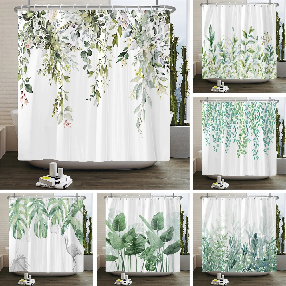 Green Eucalyptus Plant Leaves Shower Curtains With Hooks Watercolor Boho Floral Waterproof Polyester Bathroom Curtain Room Decor
Green Eucalyptus Plant Leaves Shower Curtains With Hooks Watercolor Boho Floral Waterproof Polyester Bathroom Curtain Room Decor