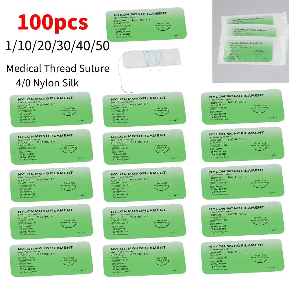 4/0 медицинская нить для наложения швов, нейлоновый шелк, комплект для ветеринарной практики, без травм для обучения студентов-медиков, 1-100 шт.
4/0 медицинская нить для наложения швов, нейлоновый шелк, комплект для ветеринарной практики, без травм для обучения студентов-медиков, 1-100 шт.