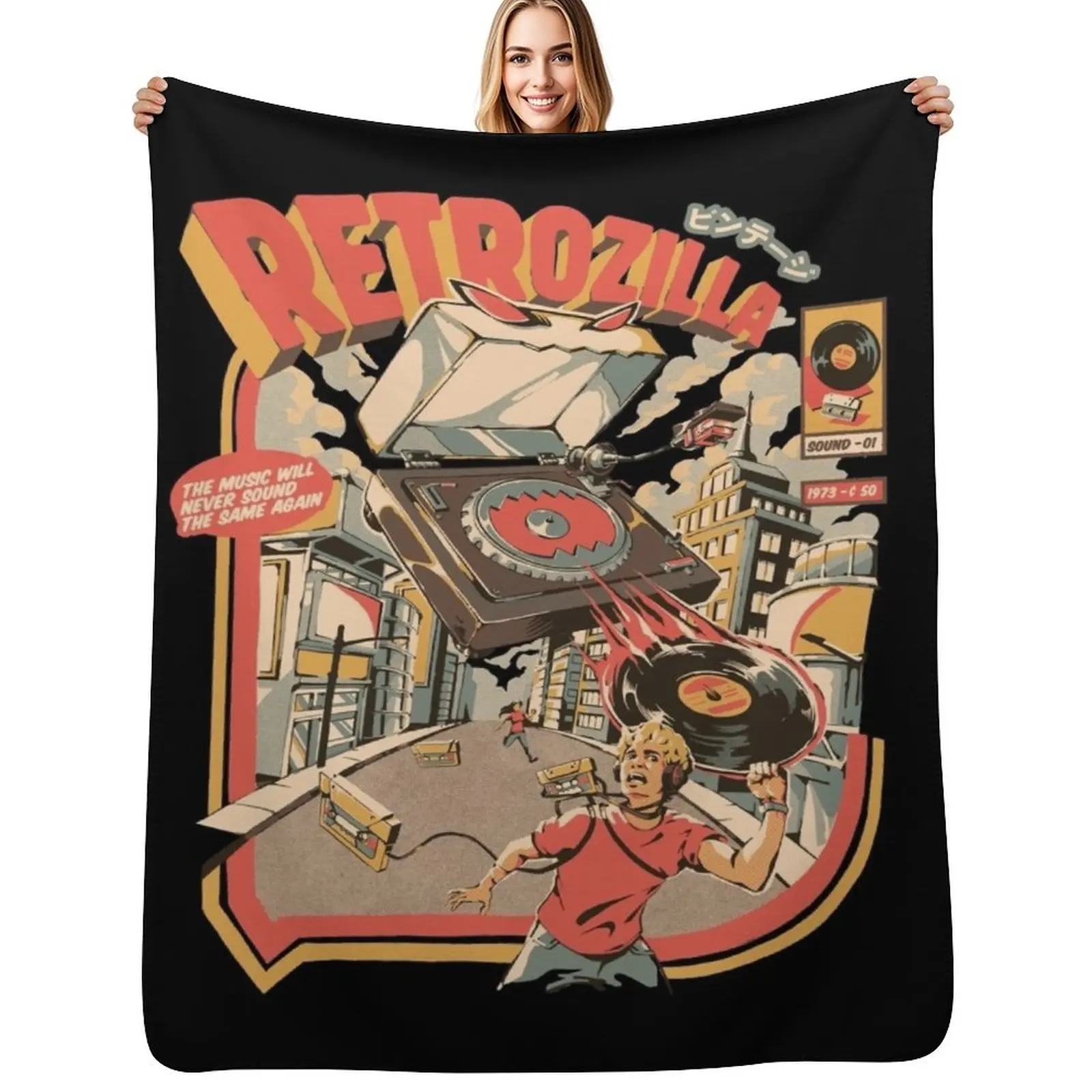 Retro Soundzilla - Black Throw Blanket Picnic Soft Plush Plaid Multi-Purpose Thermals For Travel Blankets 
Retro Soundzilla - Black Throw Blanket Picnic Soft Plush Plaid Multi-Purpose Thermals For Travel Blankets