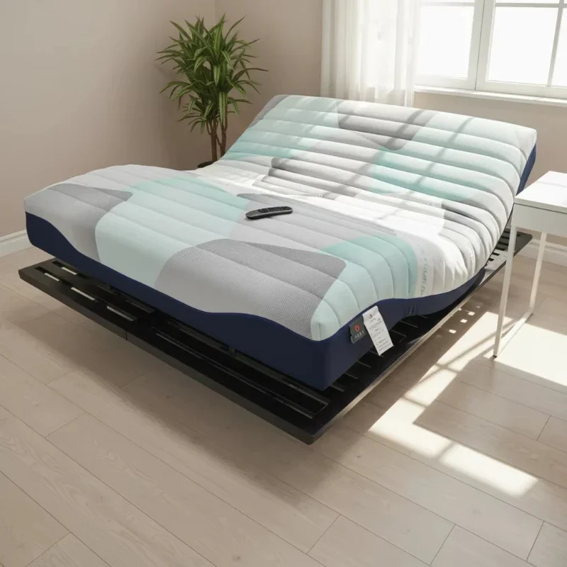 Smart adjustable multi-function mattress with remote control, breathable striped surface, sleep mode and pain relief
Smart adjustable multi-function mattress with remote control, breathable striped surface, sleep mode and pain relief