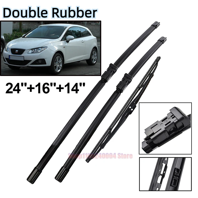 Front & Rear Wiper Blades Set For Seat Ibiza 6J 2009 - 2012 Windshield Windscreen Window Rain Brushes 24"+16"+14"
Front & Rear Wiper Blades Set For Seat Ibiza 6J 2009 - 2012 Windshield Windscreen Window Rain Brushes 24"+16"+14"
