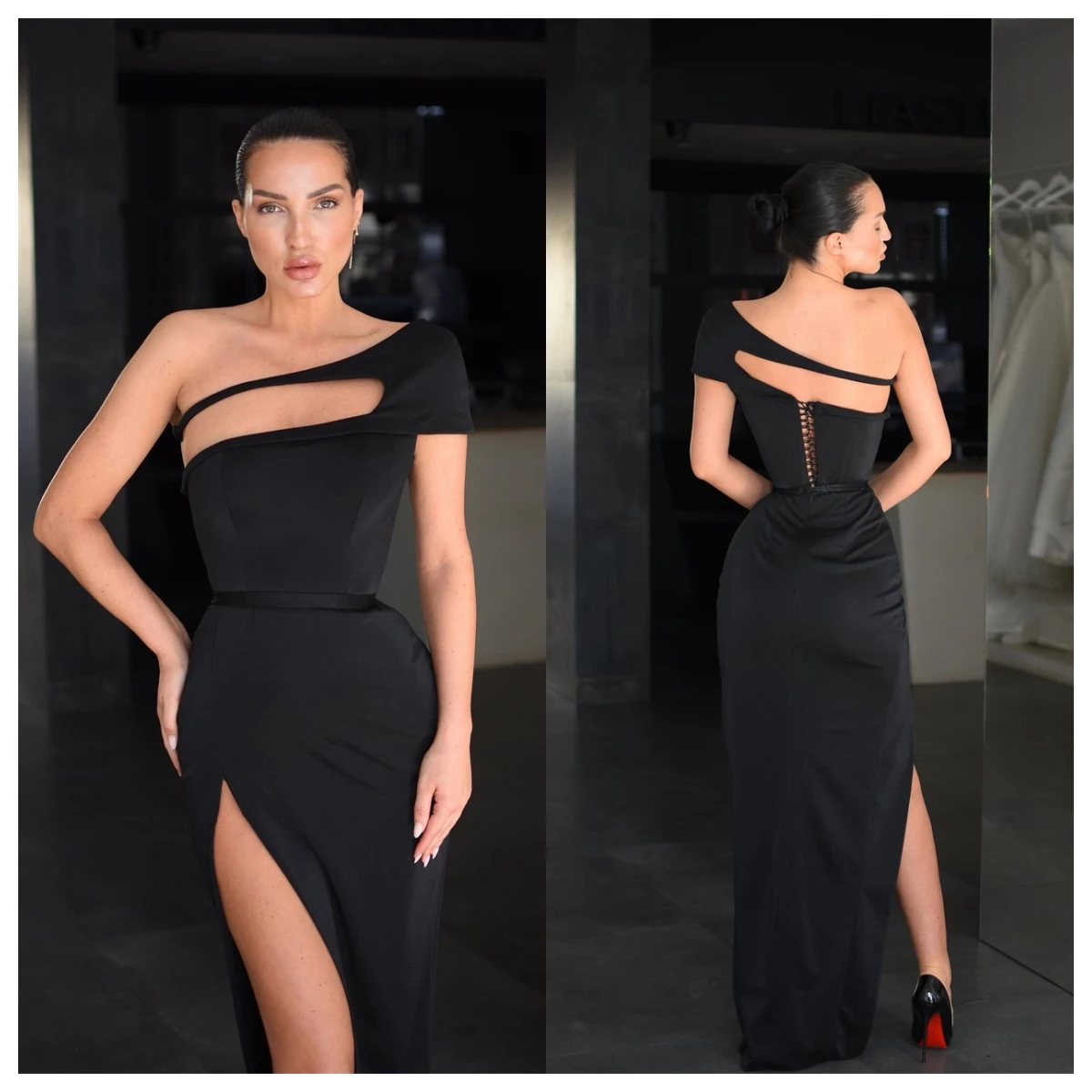 Customized Classic Black Jersey Evening Dress One Shoulder Sleeveless Homecoming Dress Special Occasion Gowns Lace Up Back
Customized Classic Black Jersey Evening Dress One Shoulder Sleeveless Homecoming Dress Special Occasion Gowns Lace Up Back