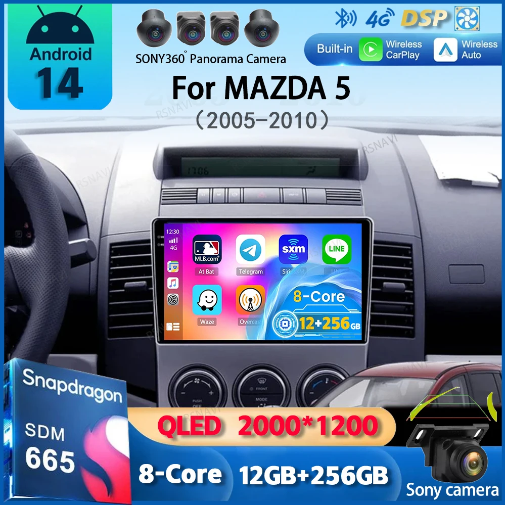 Android 14 Car Radio For MAZDA 5 2005 2006 2007 2008 - 2010 Navigation Multimedia Player Stereo WiFi+4G Video Carplay Head Unit
Android 14 Car Radio For MAZDA 5 2005 2006 2007 2008 - 2010 Navigation Multimedia Player Stereo WiFi+4G Video Carplay Head Unit