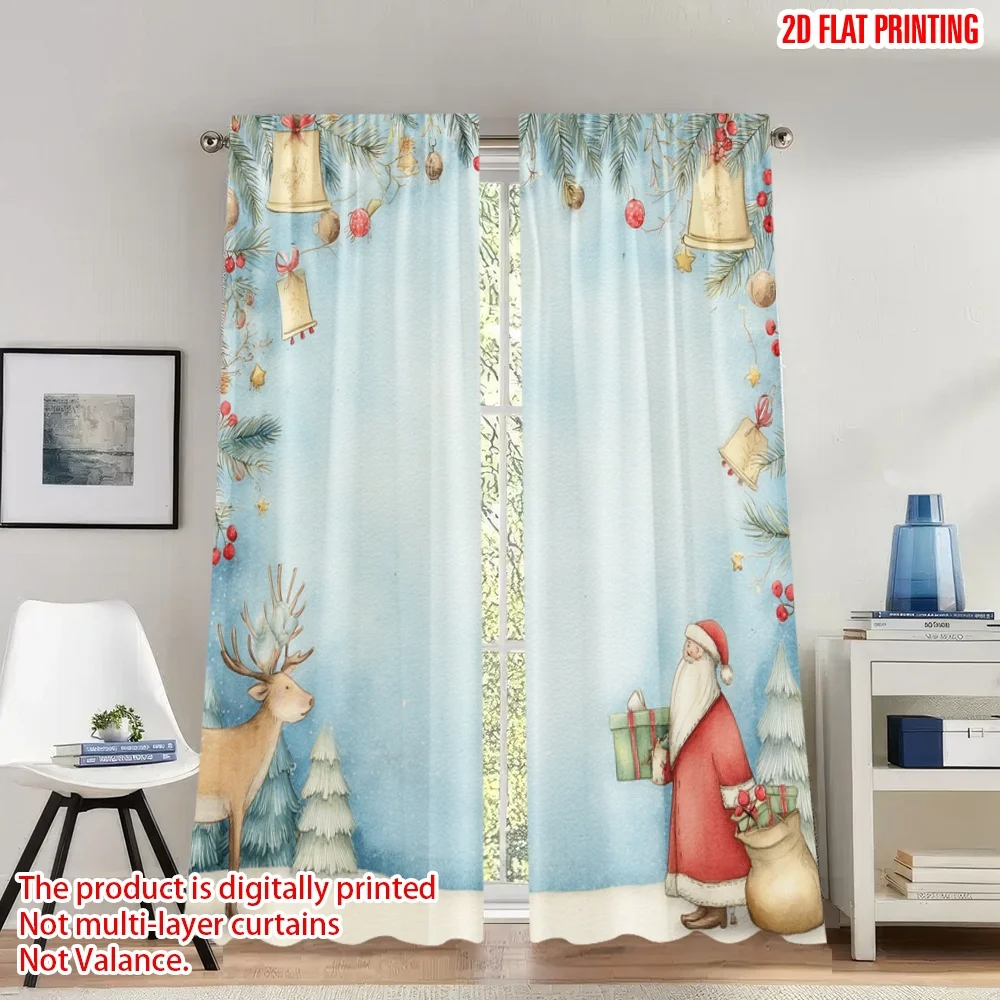 2pcs 2D flat printing Christmas Scene Curtains Christmas Reindeer Santa Claus Gifts Digital Printed Polyester Drapes Birthday
2pcs 2D flat printing Christmas Scene Curtains Christmas Reindeer Santa Claus Gifts Digital Printed Polyester Drapes Birthday