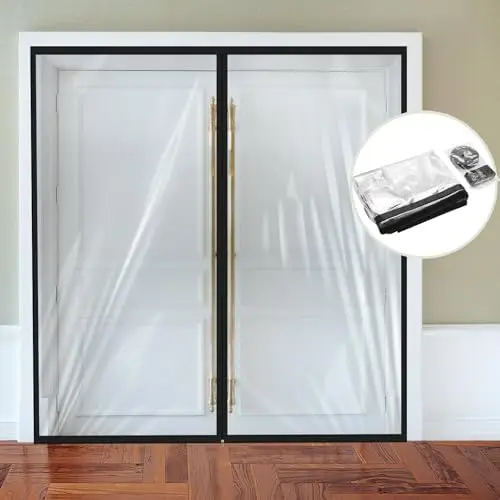 Amylove 72x80" Zipper Dust Barrier Door Kit – Reusable Plastic Curtain for Construction, Bathroom, Hallway, 6x6.7 ft
Amylove 72x80" Zipper Dust Barrier Door Kit – Reusable Plastic Curtain for Construction, Bathroom, Hallway, 6x6.7 ft