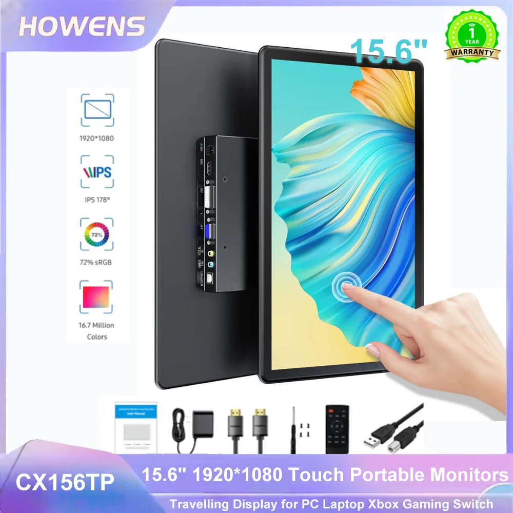 15.6" 60hz Portable Monitor 1920*1080 16:10 300Cd/m² Travel Gaming Display for Laptop Switch ps4 ps5 Xbox Industrial Touchscreen
15.6" 60hz Portable Monitor 1920*1080 16:10 300Cd/m² Travel Gaming Display for Laptop Switch ps4 ps5 Xbox Industrial Touchscreen