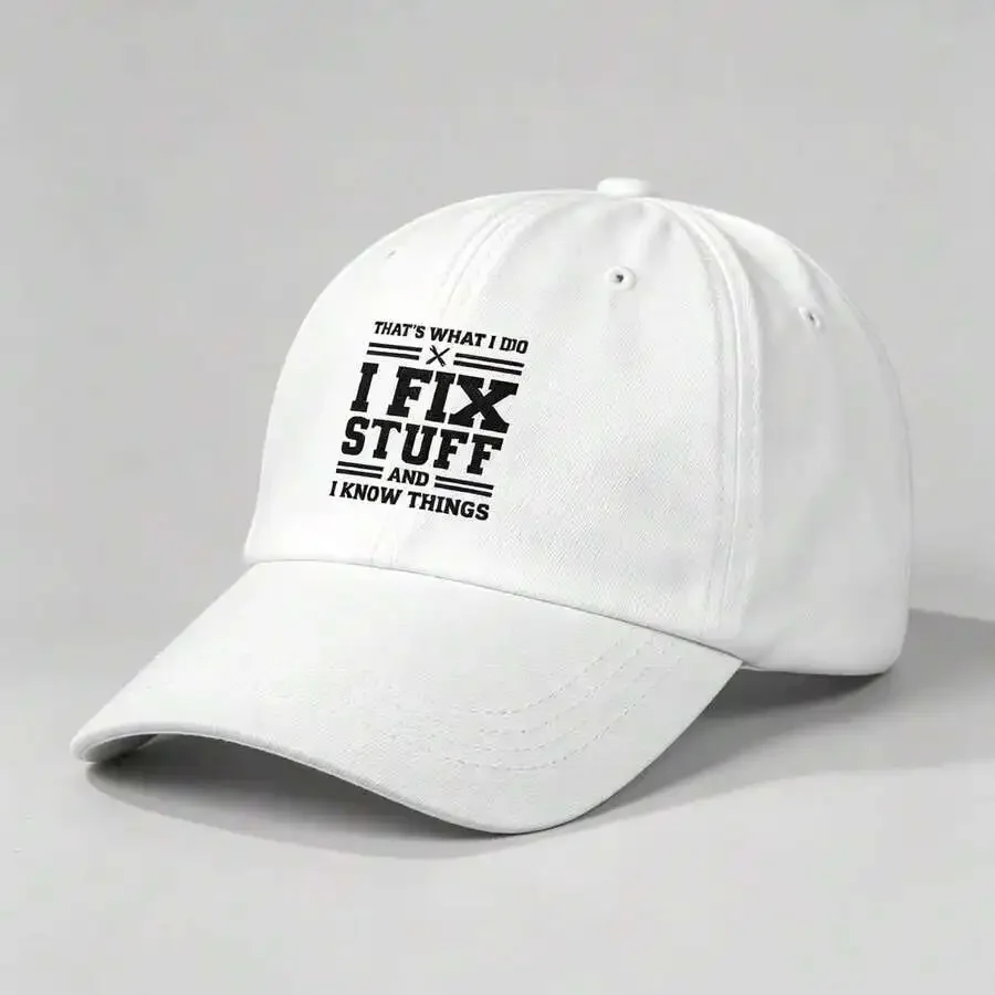 White Printed Baseball Cap I Fix Stuff Adjustable Outdoor Hat
White Printed Baseball Cap I Fix Stuff Adjustable Outdoor Hat