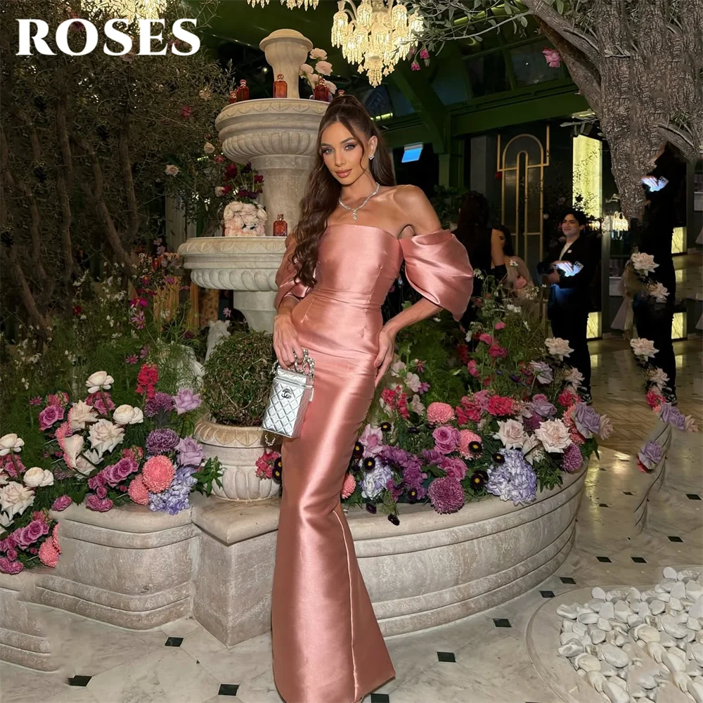 ROSES Rose Pink Evening Dress Off Shoulder Prom Dresses Satin Party Formal Gown with Silhouette robe de bal for Woman Customized
ROSES Rose Pink Evening Dress Off Shoulder Prom Dresses Satin Party Formal Gown with Silhouette robe de bal for Woman Customized