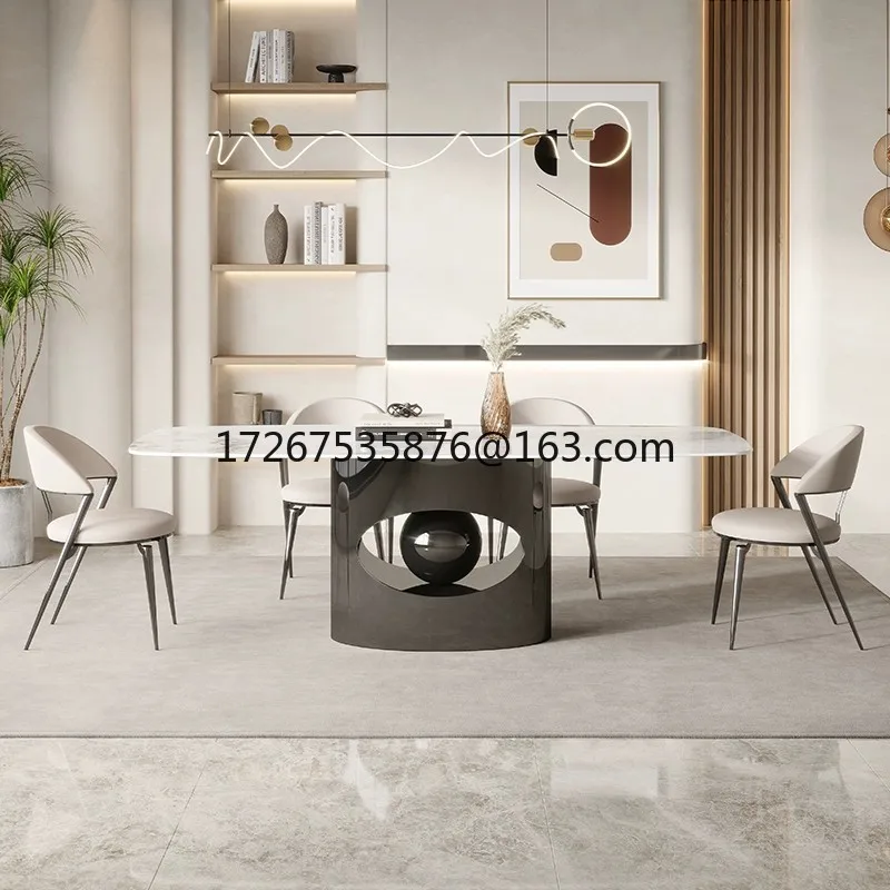 Minimalist rock slab dining table, light luxury, simple high-end rectangular bright designer dining table
Minimalist rock slab dining table, light luxury, simple high-end rectangular bright designer dining table