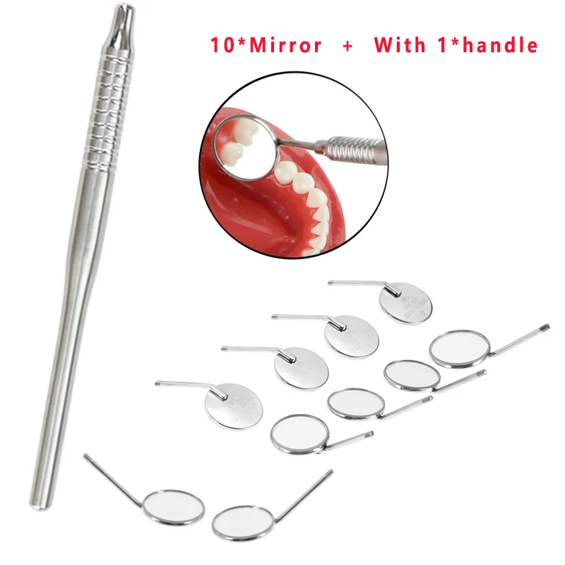 10 Pcs Dentist Mirror+Handle Instrument Kit Stainless Steel Dental Odontoscope Oral Care Mirror Handle Tools Kit
10 Pcs Dentist Mirror+Handle Instrument Kit Stainless Steel Dental Odontoscope Oral Care Mirror Handle Tools Kit