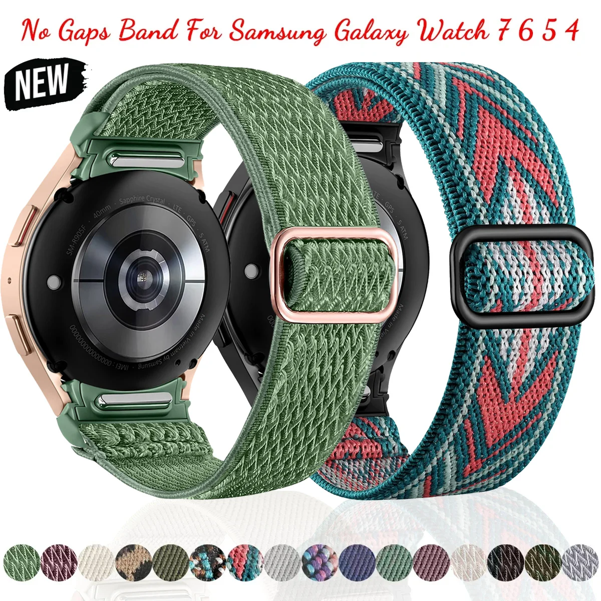 Эластичный ремешок для Samsung Galaxy Watch 7, 6, 5, 4 (40 мм, 44 мм)/5 Pro (45 мм), нейлоновый браслет без зазоров, ремешок для Watch6 Classic (47 мм, 43 мм), ремешок для Watch7
Эластичный ремешок для Samsung Galaxy Watch 7, 6, 5, 4 (40 мм, 44 мм)/5 Pro (45 мм), нейлоновый браслет без зазоров, ремешок для Watch6 Classic (47 мм, 43 мм), ремешок для Watch7