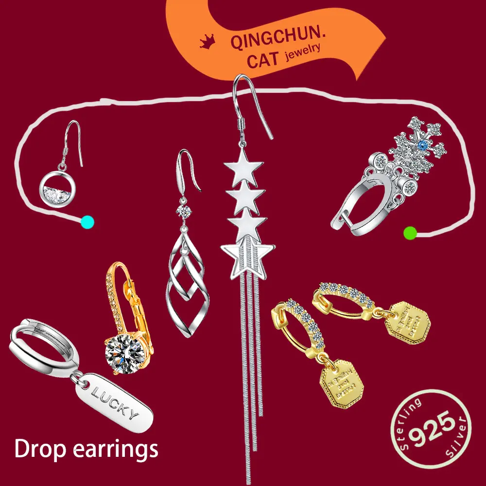 Woman's Earring New High Quality Jewelry Fashion Long Chain Real 925 Sterling Silver Multiple Star Drop Earrings 2026 New
Woman's Earring New High Quality Jewelry Fashion Long Chain Real 925 Sterling Silver Multiple Star Drop Earrings 2026 New