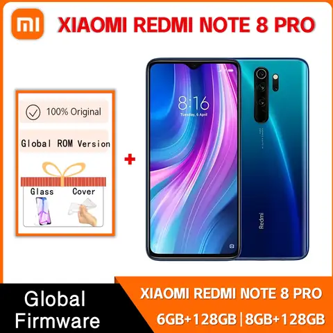4G Smartphone Xiaomi Redmi Note 8 Pro 6GB 64GB/128GB NFC Android Cell Phones Mobil Phone Dual SIM Cellphone Global ROM