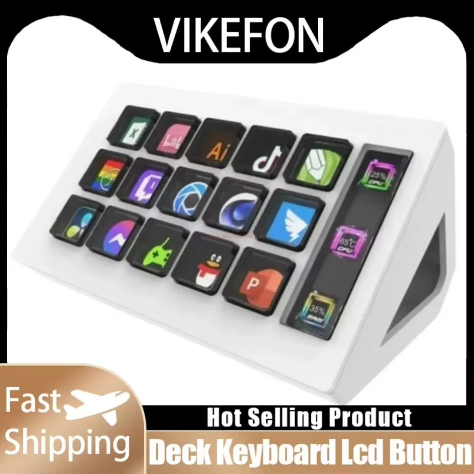 Visual Stream Deck Keyboard Lcd Button 15 Keys Live Content Creation Controller Custom Button For Windows/Macos/Android/Ios Gift
Visual Stream Deck Keyboard Lcd Button 15 Keys Live Content Creation Controller Custom Button For Windows/Macos/Android/Ios Gift