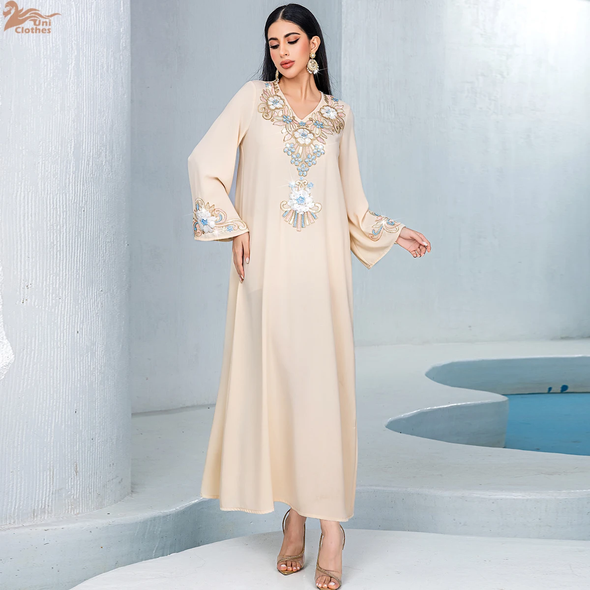 Uni 2026 Ramadan Elegant Floral Embroidery Abayas Saudi Arabia Turkey Islam V-Neck Dresses For Women Gala
Uni 2026 Ramadan Elegant Floral Embroidery Abayas Saudi Arabia Turkey Islam V-Neck Dresses For Women Gala
