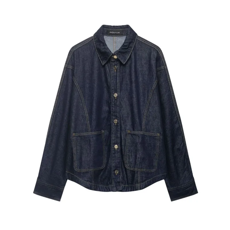 Women's Denim Jackets 2026 Spring New Lapel Collar Long Sleeve Pocket Single Breasted Coats Casual Fashion Female Tops
Women's Denim Jackets 2026 Spring New Lapel Collar Long Sleeve Pocket Single Breasted Coats Casual Fashion Female Tops
