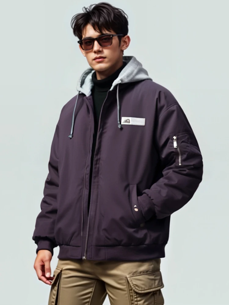 Американский повседневный хлопковый джерт, мужской осенне-зимний свободный бейсбольный джерт в стиле ретро, джерт-пилот для пары, Thiened со съемным воротником
Американский повседневный хлопковый джерт, мужской осенне-зимний свободный бейсбольный джерт в стиле ретро, джерт-пилот для пары, Thiened со съемным воротником