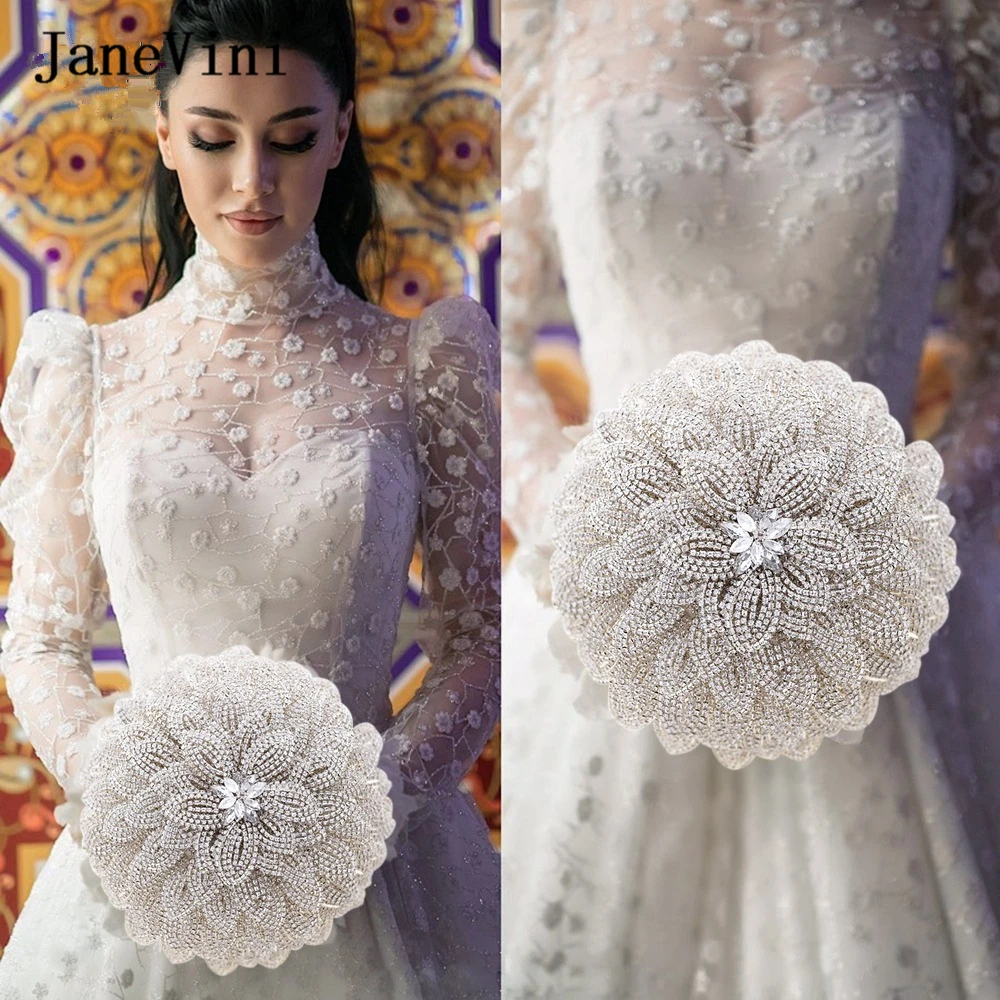 JaneVini Bling Gold Silver Crystal Bridal Bouquets Wedding Hand Holding Flowers Handmade Rhinestones Jewelry Wedding Accessories
JaneVini Bling Gold Silver Crystal Bridal Bouquets Wedding Hand Holding Flowers Handmade Rhinestones Jewelry Wedding Accessories