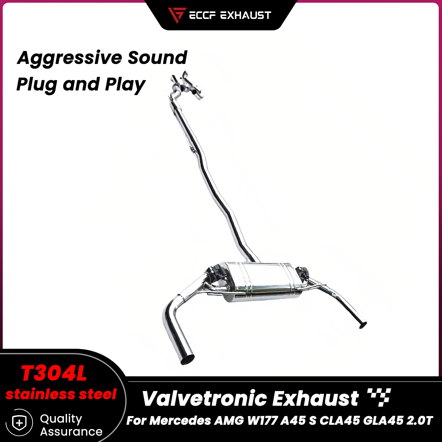 Sporty Valvetronic Exhaust Stainless steel Catback Exhaust for Mercedes AMG W177 A35 S CLA35 GLA35 2.0T Performance Upgrade
Sporty Valvetronic Exhaust Stainless steel Catback Exhaust for Mercedes AMG W177 A35 S CLA35 GLA35 2.0T Performance Upgrade