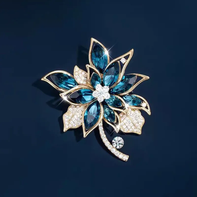 New Trendy Blue Crystal Flower Alloy Brooches For Women Lady Elegant Rhinestone Inlaid Petal Branch Brooch Office Party Jewelry
New Trendy Blue Crystal Flower Alloy Brooches For Women Lady Elegant Rhinestone Inlaid Petal Branch Brooch Office Party Jewelry