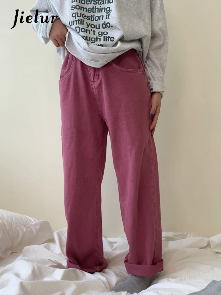 Jielur Retro Rose Pink Straight Casual Jeans Women's Spring Autumn New Korean Fashion Waist Buttons Wide Leg Jeans Woman S-XL
Jielur Retro Rose Pink Straight Casual Jeans Women's Spring Autumn New Korean Fashion Waist Buttons Wide Leg Jeans Woman S-XL
