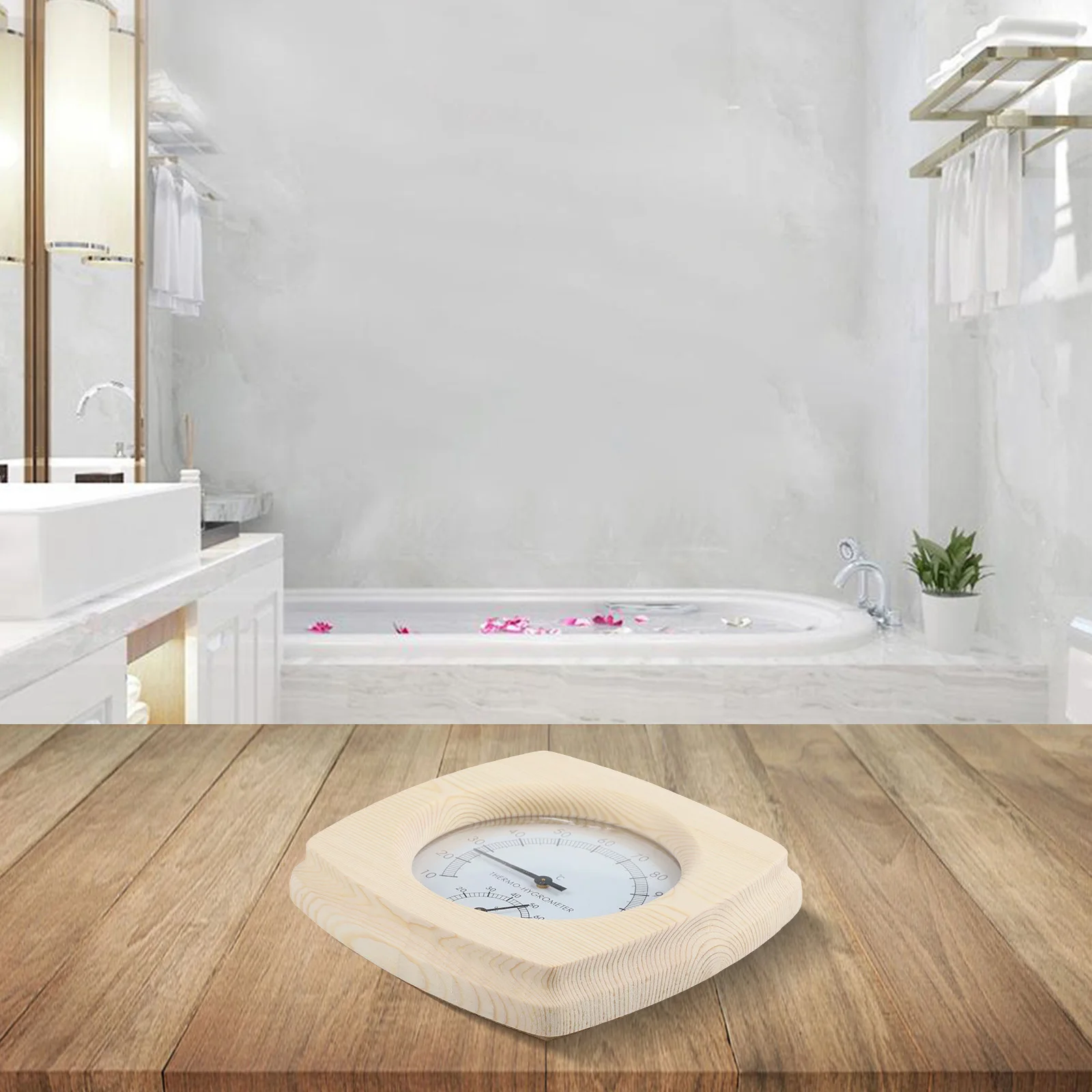 140mm Humidity Gauge Bathroom Thermometer No Batteries Required Safe For Use Wooden Material Construction Compact Design
140mm Humidity Gauge Bathroom Thermometer No Batteries Required Safe For Use Wooden Material Construction Compact Design