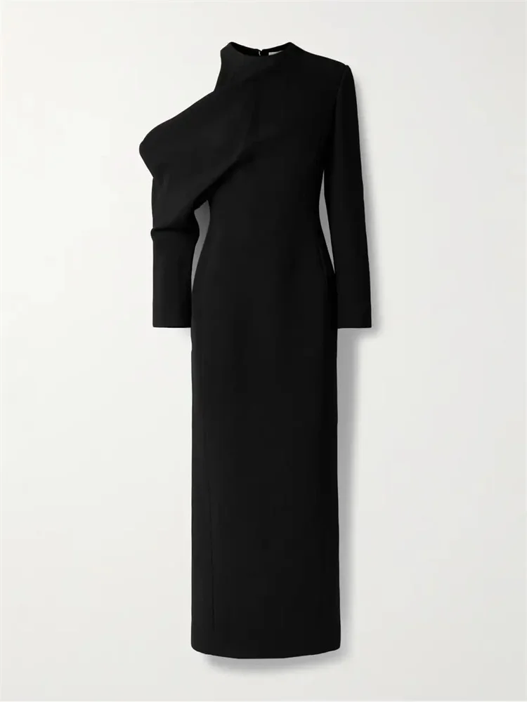 New Arrival Cold-Shoulder Neckline Long Sleeve Satin Straight Evening Dress Elegant Back Zipper Floor Length Gown For Women 2024
New Arrival Cold-Shoulder Neckline Long Sleeve Satin Straight Evening Dress Elegant Back Zipper Floor Length Gown For Women 2024