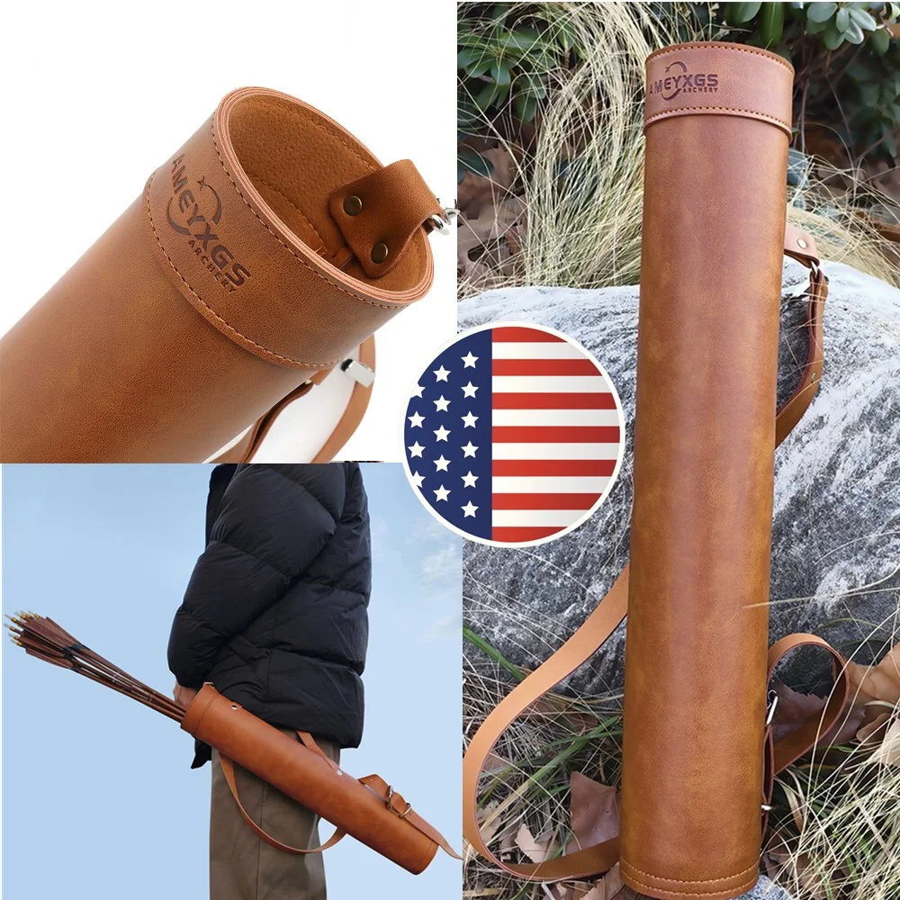 Archery Quiver Portable Faux Leather Shoulder Bag Adjustable Strap for Compound Recurve Bow Hunting Shooting and Target Practice
Archery Quiver Portable Faux Leather Shoulder Bag Adjustable Strap for Compound Recurve Bow Hunting Shooting and Target Practice