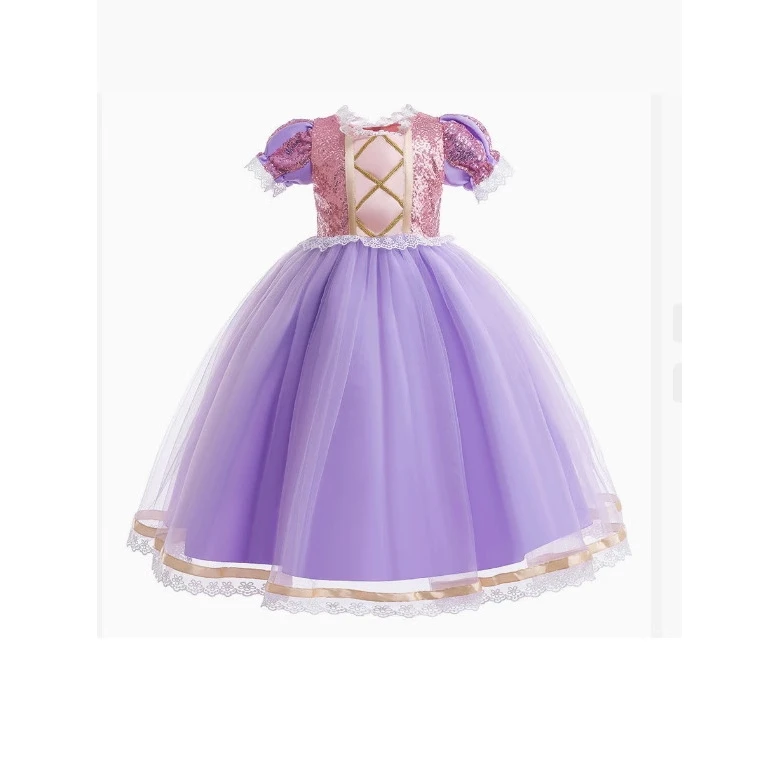 Gold Ribbon Puffy Skirt Princess Dress Purple Lace Children's Clothing Brandless Ethnic Stage Costume Summer
Gold Ribbon Puffy Skirt Princess Dress Purple Lace Children's Clothing Brandless Ethnic Stage Costume Summer