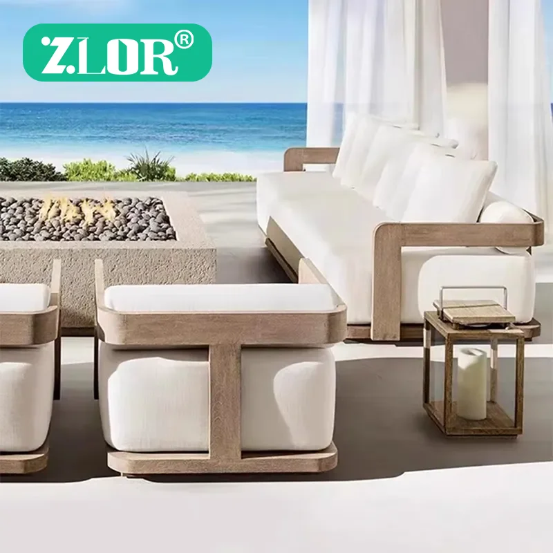 Luxury Teak Weather Resistant Modern Outdoor Sofa Set with Chairs and Coffee Table for Garden Villa Patio
Luxury Teak Weather Resistant Modern Outdoor Sofa Set with Chairs and Coffee Table for Garden Villa Patio