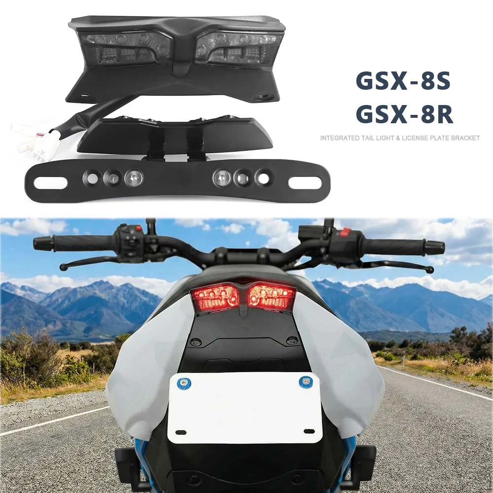 All-in-One LED Tail Light with Integrated Turn Signals License Plate Frame Fender Eliminator For SUZUKI GSX-8S GSX-8R GSX 8S 8R
All-in-One LED Tail Light with Integrated Turn Signals License Plate Frame Fender Eliminator For SUZUKI GSX-8S GSX-8R GSX 8S 8R